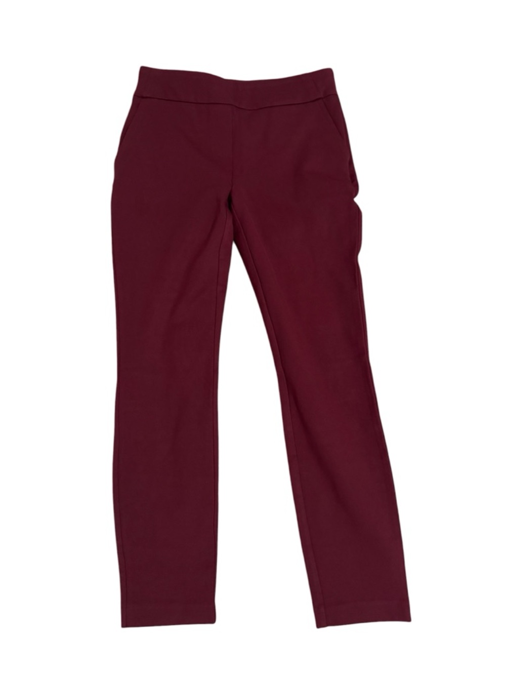 Dalia Maroon Slim Ponte Pull-On Pants